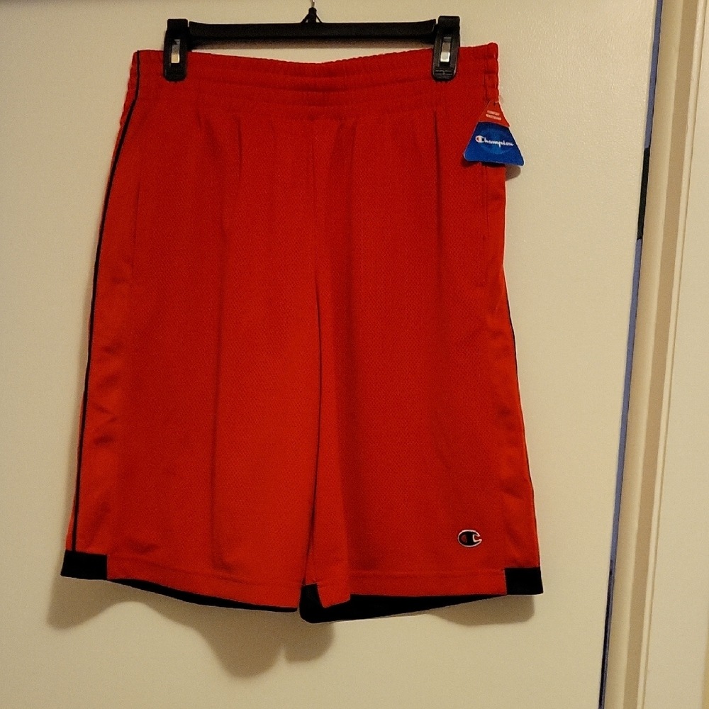 NWT: Champion Men's Red Athletic Mesh Shorts With Lining